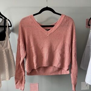 Pink cropped sweater
